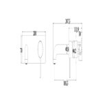 WALL BASIN/BATH MIXER WITH SPOUT [MUSA-07] - Image 2