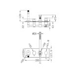 WALL MOUNT BATH MIXER WITH HANDSHOWER [MUSA-18] - Image 2